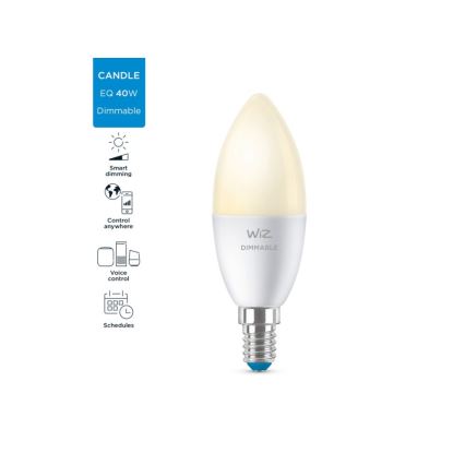 Dimbare LED Lamp C37 E14/4,9W/230V 2700K CRI 90 Wi-Fi - WiZ