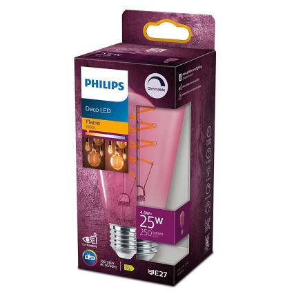 Dimbare LED Lamp DECO Philips ST64 E27/4,5W/230V 1800K