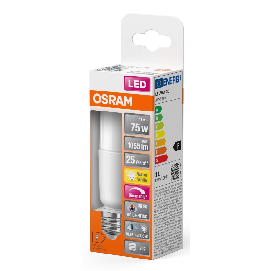 Dimbare LED Lamp E27/11W/230V 2700K CRI 90 - Osram