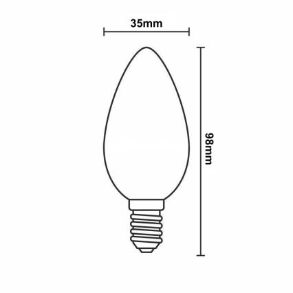 Dimbare LED Lamp FILAMENT C35 E14/6W/230V 4000K