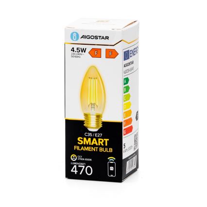 Dimbare LED Lamp FILAMENT C35 E27/4,5W/230V 2700-6500K Wi-Fi - Aigostar