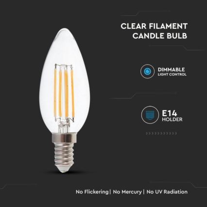 Dimbare LED Lamp  FILAMENT E14/4W/230V 3000K