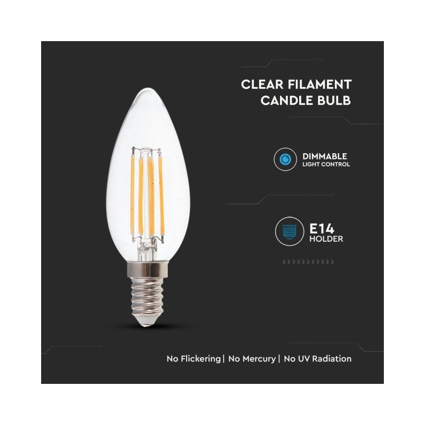 Dimbare LED Lamp  FILAMENT E14/4W/230V 3000K