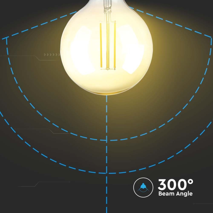 Dimbare LED Lamp FILAMENT G125 E27/8W/230V 2200K