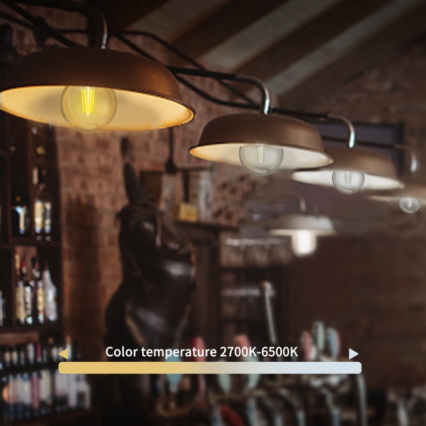 Dimbare LED Lamp FILAMENT G45 E14/4,5W/230V 2700-6500K Wi-Fi - Aigostar