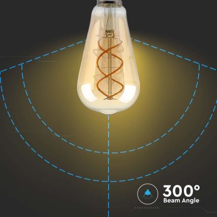 Dimbare LED Lamp  FILAMENT ST64 E27/4,8W/230V 1800K