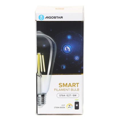 Dimbare LED Lamp FILAMENT ST64 E27/6W/230V 2700-6500K Wi-Fi - Aigostar