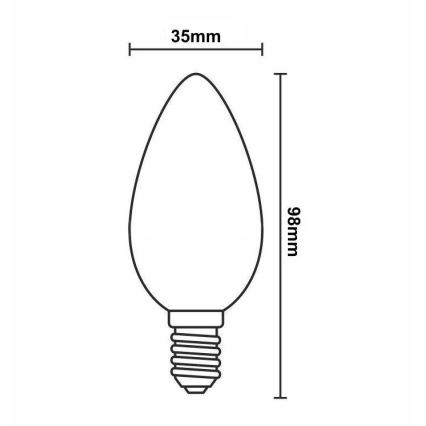 Dimbare LED Lamp FILAMENT VINTAGE C35 E14/6W/230V 2000K