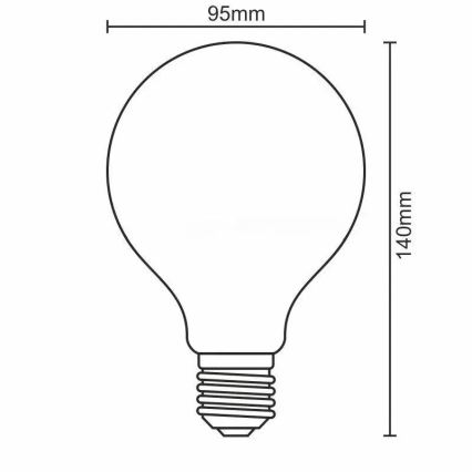 Dimbare LED Lamp FILAMENT VINTAGE G95 E27/12W/230V 2000K