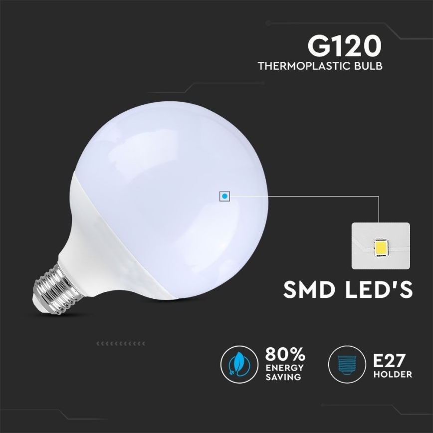 Dimbare LED Lamp G120 E27/13W/230V 6400K
