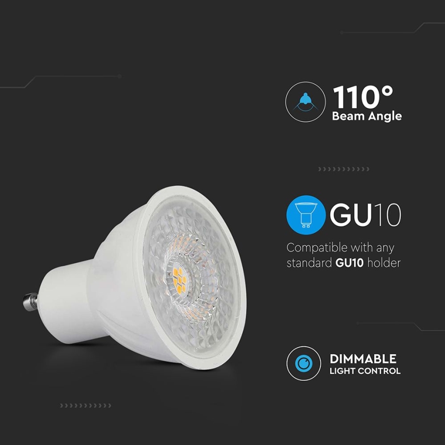 Dimbare LED Lamp GU10/6W/230V 4000K 110°