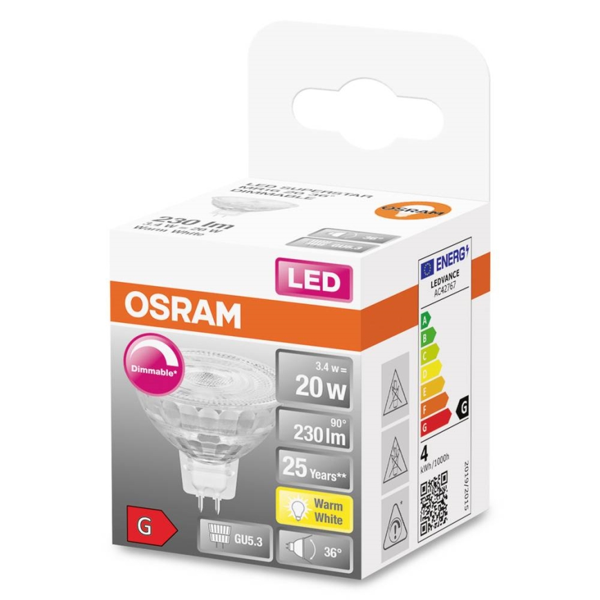 Dimbare LED-lamp GU5,3/3,4W/12V 2700K CRI 90 - Osram