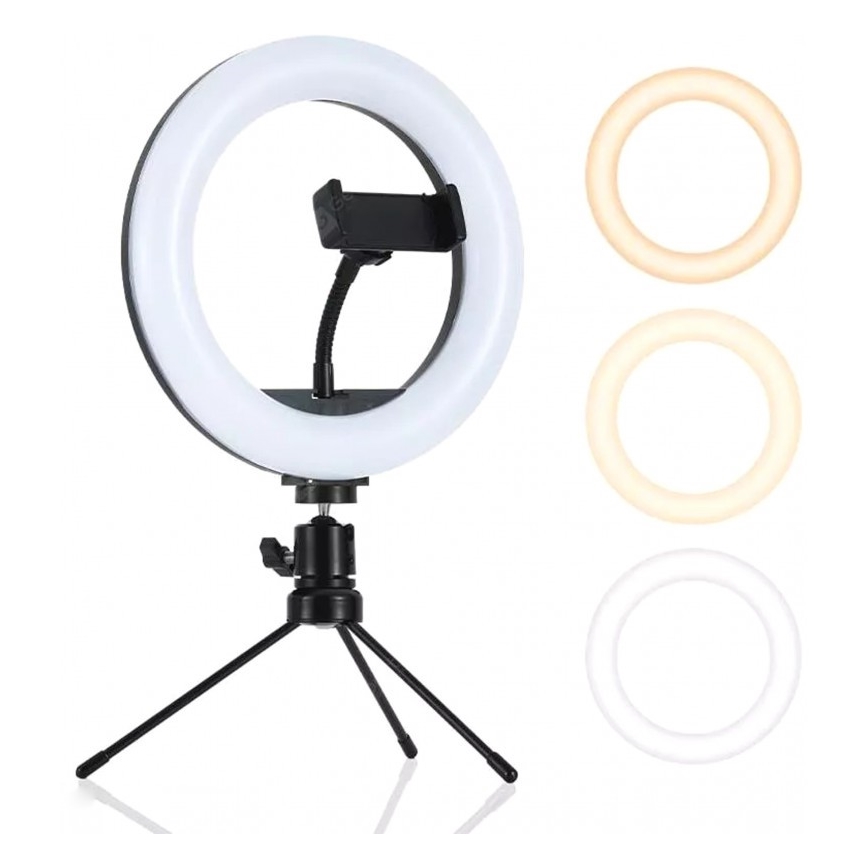 Dimbare LED Lamp met Driepoot en Houder voor Vloggen LED/10W/USB