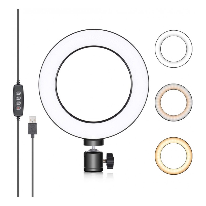 Dimbare LED Lamp met Driepoot en Houder voor Vloggen LED/10W/USB