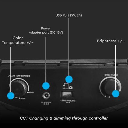 Dimbare LED-lamp met statief en houder voor vloggen LED/55W/230V CRI 90 + afstandsbediening