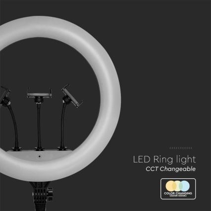 Dimbare LED-lamp met statief en houder voor vloggen LED/55W/230V CRI 90 + afstandsbediening