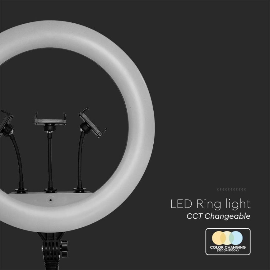Dimbare LED-lamp met statief en houder voor vloggen LED/55W/230V CRI 90 + afstandsbediening