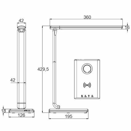 Dimbare LED Tafel Lamp met Touch Aansturing en Draadloos Opladen MEGGIE LED/8W/230V + USB