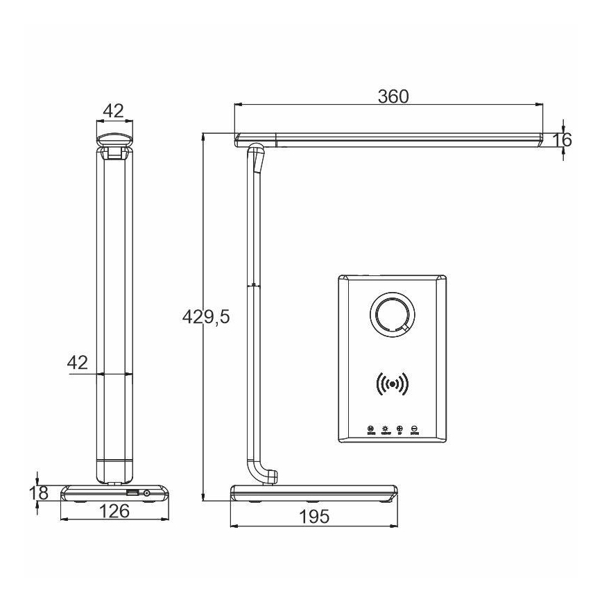 Dimbare LED Tafel Lamp met Touch Aansturing en Draadloos Opladen MEGGIE LED/8W/230V + USB