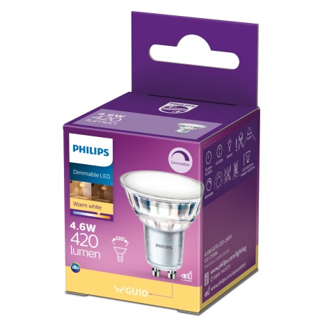 Spit Uitvoerbaar Paragraaf Dimbare LED Lamp Philips GU10/4,6W/230V 2700K | Lampenmanie