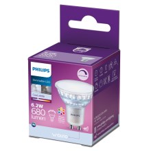 Dimbare LED Lamp Philips GU10/6,2W/230V 4000K CRI 90