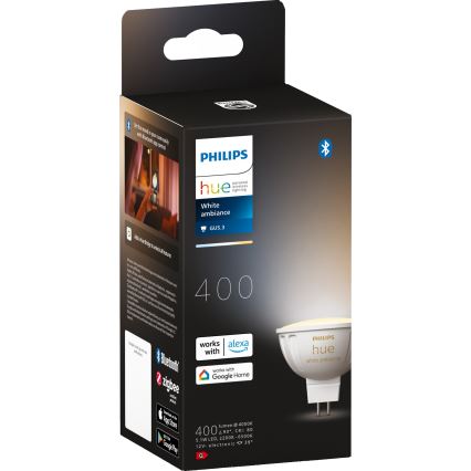 Dimbare LED Lamp Philips Hue White Ambiance GU5,3/MR16/5,1W/12V 2200-6500K