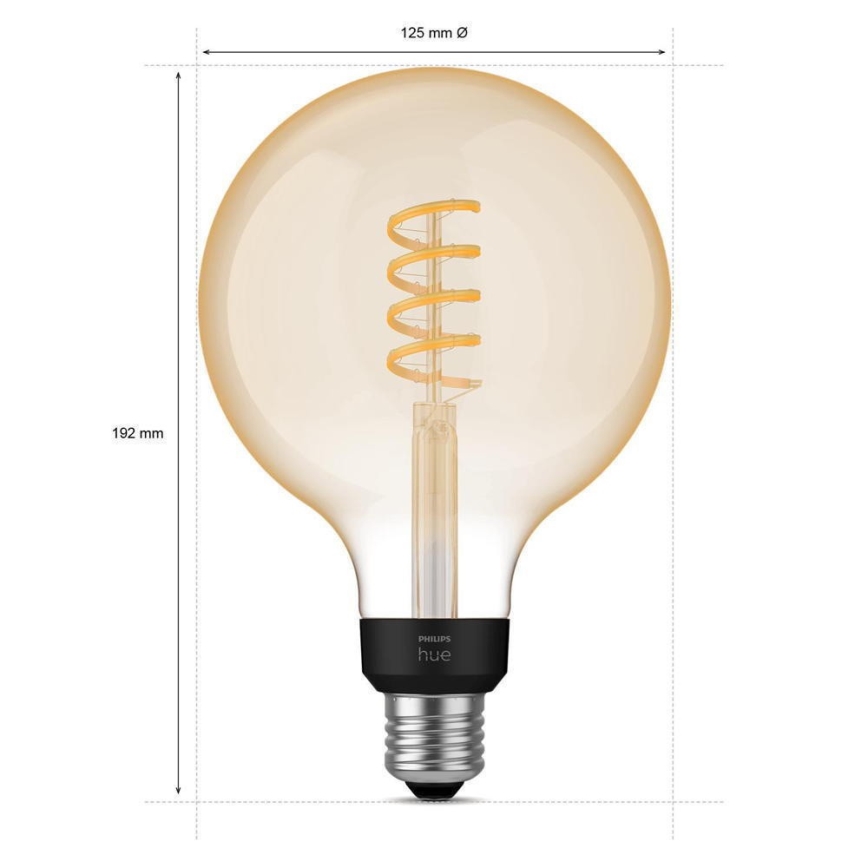 Dimbare LED Lamp Philips Hue WHITE AMBIANCE G125 E27/7W/230V 2200-4500K
