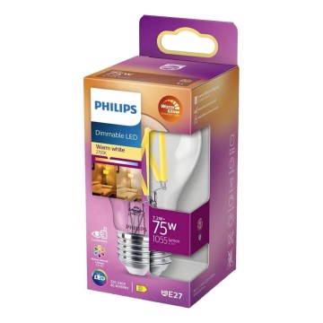 Dimbare LED Lamp Philips Warm Glow A60 E27/7,9W/230V 2200-2700K CRI 90