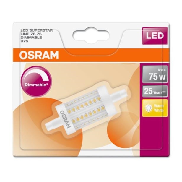 Dimbare LED Lamp R7s/8W/230V 2700K - Osram 78 mm