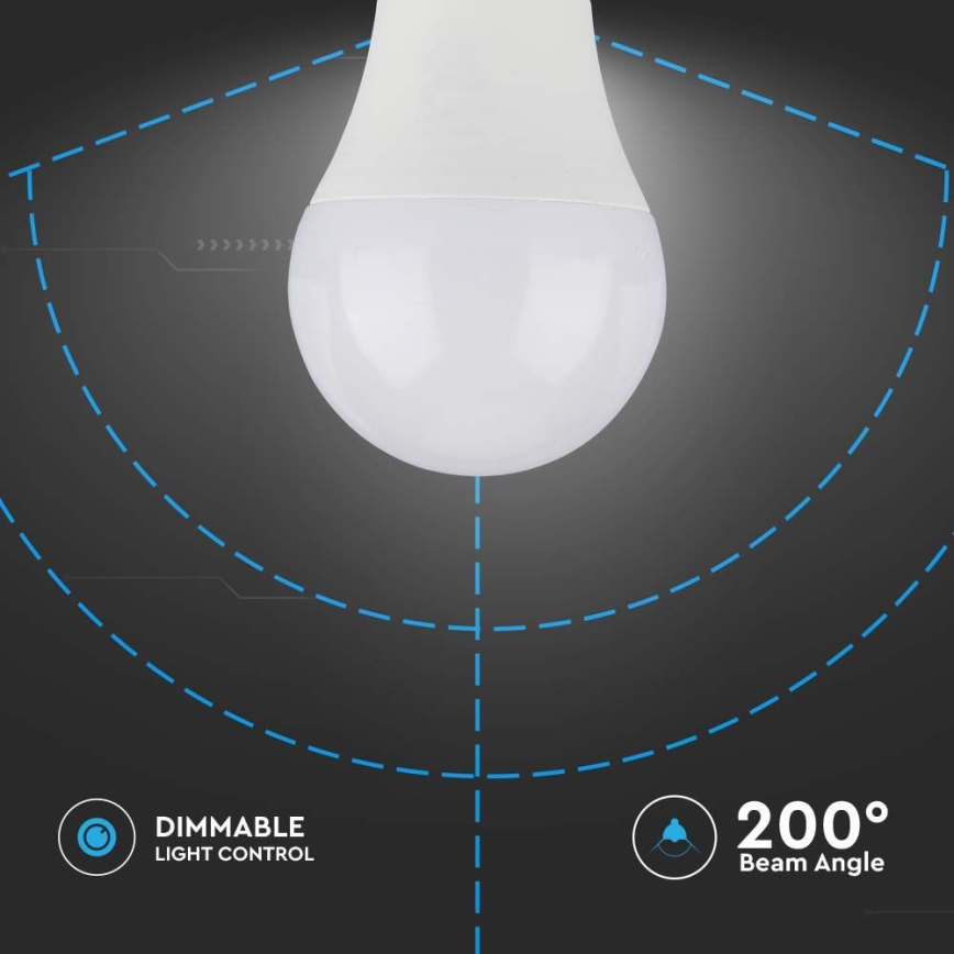 Dimbare LED Lamp SAMSUNG CHIP A60 E27/11W/230V 3000K