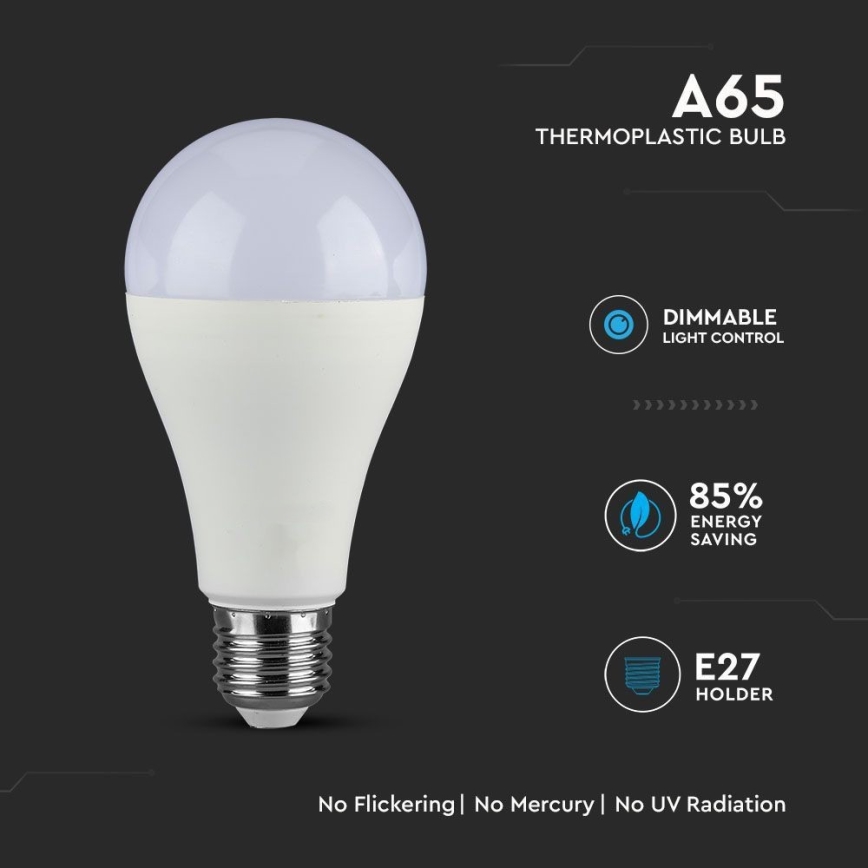 Dimbare LED Lamp SAMSUNG CHIP A65 E27/17W/230V 4000K