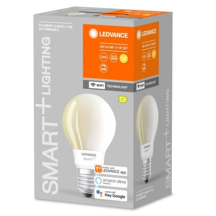 Dimbare LED Lamp SMART+ FILAMENT E27/11W/230V 2700K Wi-Fi - Ledvance