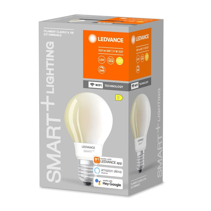Dimbare LED Lamp SMART+ FILAMENT E27/11W/230V 2700K Wi-Fi - Ledvance
