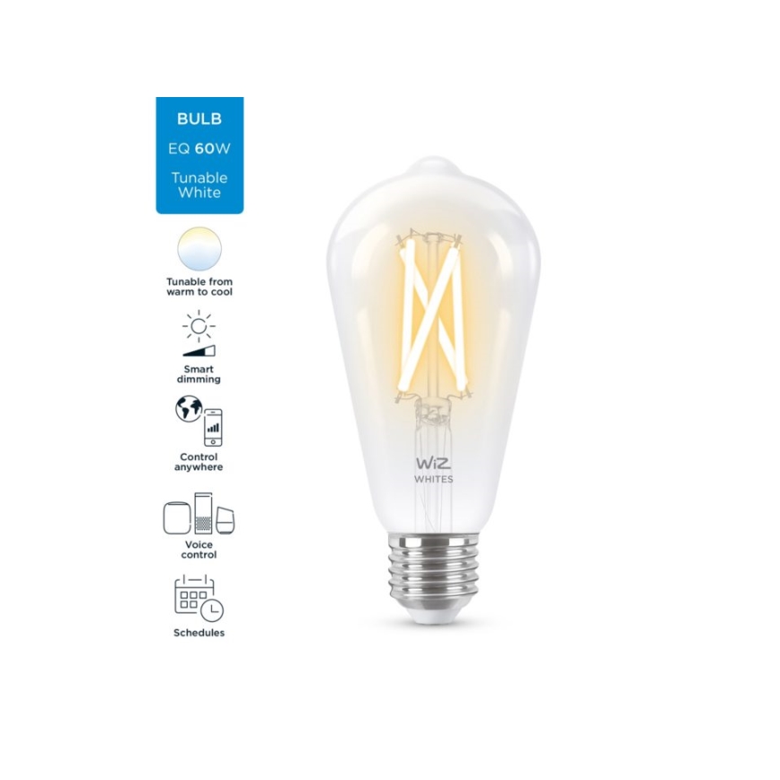 Dimbare LED Lamp FILAMENT ST64 E27/6,7W/230V 2700-6500K CRI 90 Wi-Fi - WiZ