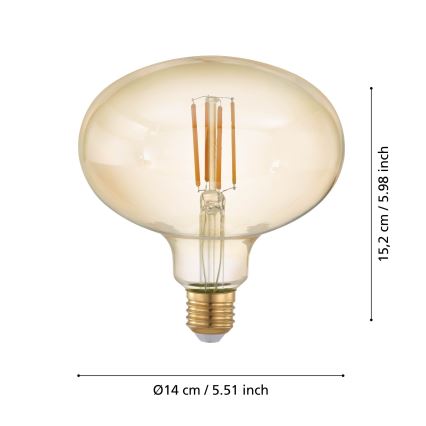 Dimbare LED Lamp VINTAGE E27/4W/230V 2200K - Eglo 12596