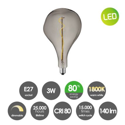 Dimbare LED Lamp VINTAGE EDISON E27/3W/230V 1800K