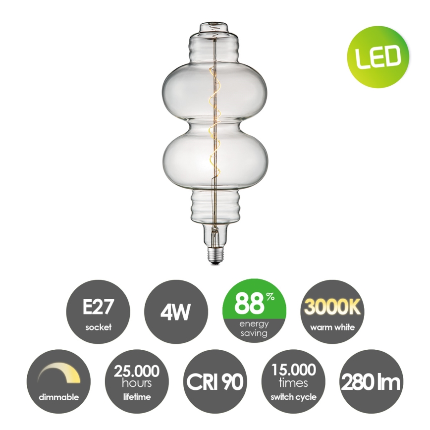 Dimbare LED Lamp VINTAGE EDISON E27/4W/230V 2200K CRI 90