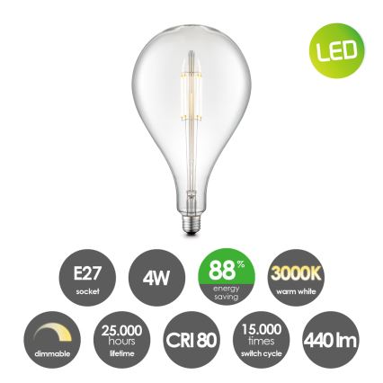 Dimbare LED Lamp VINTAGE EDISON E27/4W/230V 3000K