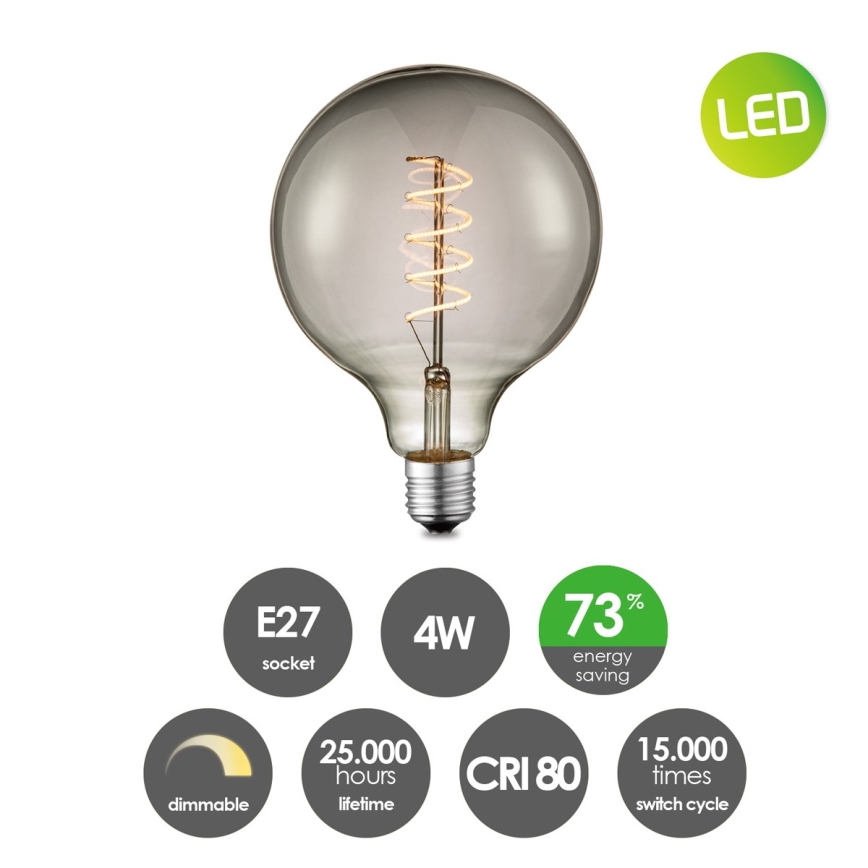 Dimbare LED Lamp VINTAGE EDISON G125 E27/4W/230V 2200K
