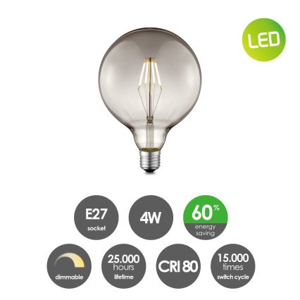 Dimbare LED Lamp VINTAGE EDISON G125 E27/4W/230V 2700K