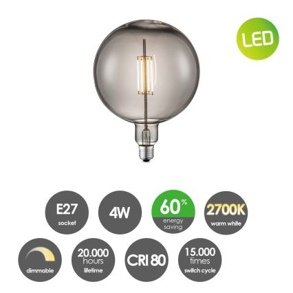 Dimbare LED Lamp VINTAGE EDISON G180 E27/4W/230V 2700K