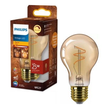 Dimbare LED-lamp VINTAGE Philips A60 E27/3,1W/230V 1800K