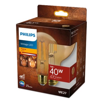 Dimbare LED Lamp VINTAGE Philips G95 E27/7W/230V 1800K