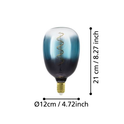 Dimbare LED-lamp VINTAGE T120 E27/4W/230V 2000K blauw - Eglo 110224