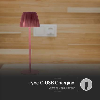 LED Dimbare Oplaadbare Touch Tafellamp LED/2,7W/5V 3000/4000/6000K 1800 mAh bruin