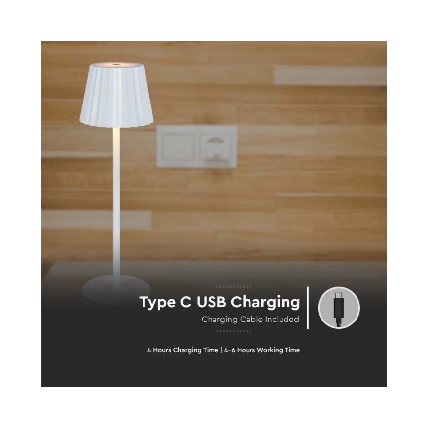 LED Dimbare Oplaadbare Touch Tafellamp LED/4W/5V 3000-6000K 1800 mAh wit