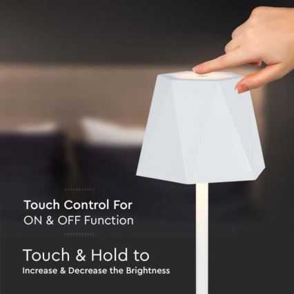 LED Dimbare Oplaadbare Touch Tafellamp LED/4W/5V 3000-6000K 1800 mAh wit
