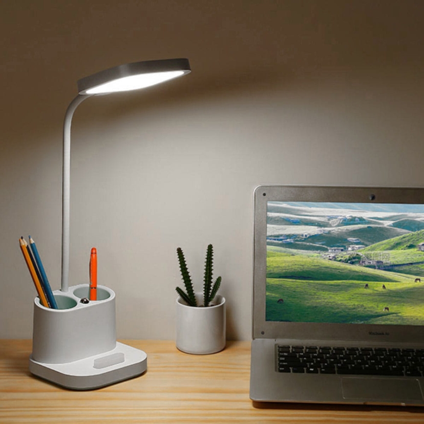 Dimbare LED Oplaadbare tafellamp met houder en powerbank LED/5W/5V 2400mAh