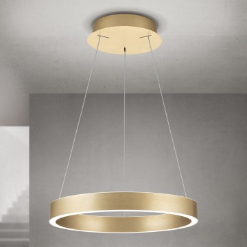 Dimbare LED-pendellamp aan kabel KOLK LED/40W/230V 2700/3000/4000 K Ø 40 cm, goudkleurig