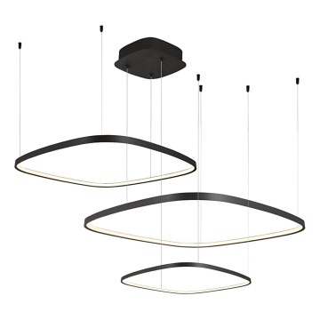 Dimbare LED-pendellamp met kabelbevestiging LORENZO LED/70W/230V 3000/4000/6000K zwart + afstandsbediening